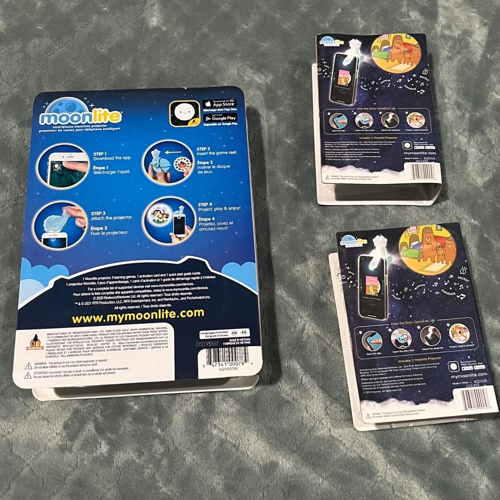 Moonlite Smartphone Storytime‎ Projector Ryan's World Learning Games Bundle 3pk